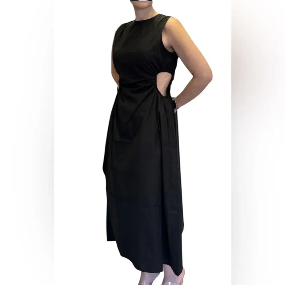 STORY PAOLA DRESS BLACK POPLIN SZ:S